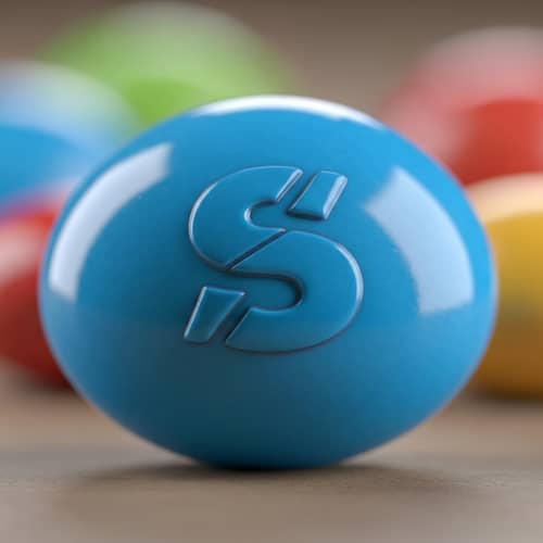 Blue Cute Skittle Candy | Delicious, Shiny 'S' Design