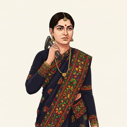 Fearless South Asian Freedom Fighter in Traditional & Modern Attire