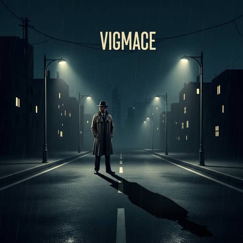 Noir Style Vigilance Scene | Detective in Trench Coat & Fedora
