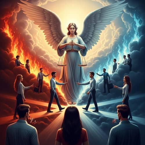 Divine Angel at Destiny Crossroads: Wings, Scales & Diversity