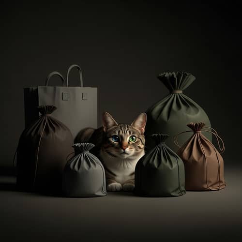Minimalist Image of a Friendly Cat with Heterochromatic Eyes in Dark Tones