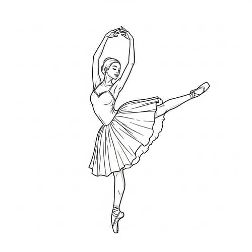 Elegant Ballet Dancer Icon Showcasing Flexibility