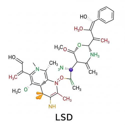 LSD Molecular Structure: Highlighting Functional Groups