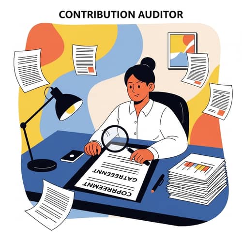 Hispanic Female Contribution Auditor Examining Corporate Agreement