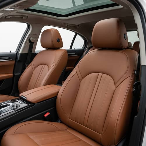 Luxurious Car Interior Design with Detailed Leather Upholstery