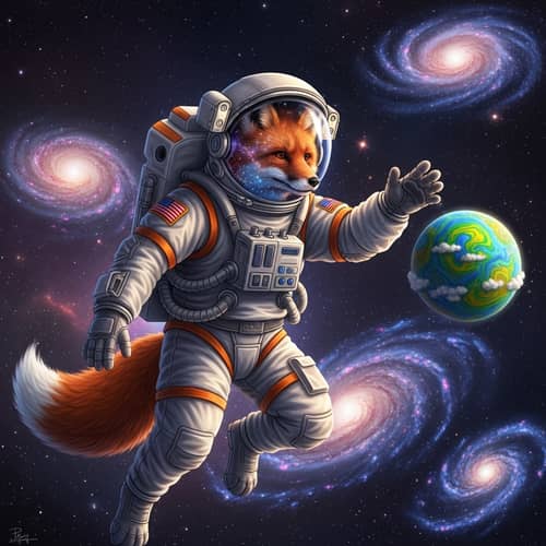 Red Fox Astronaut Space Adventure | Explore Planet in Space