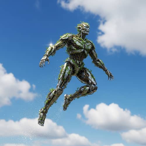 Nature Spirit Robot Soaring into Sky | Tech and Nature Fusion