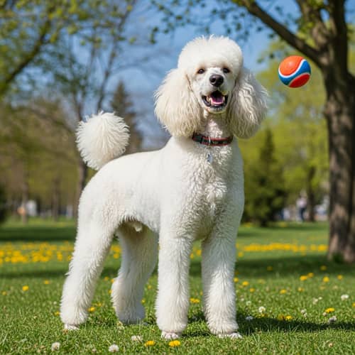 Beautiful White Poodle Dog Breed | Sparkling Eyes & Playful Demeanor