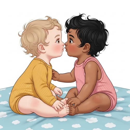 Adorable Baby Kiss - Sweet Moment of Affection