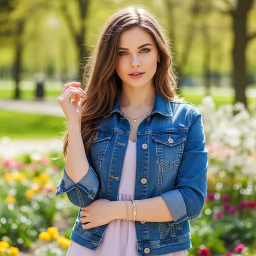20-Year-Old Woman with Long Brown Hair and Blue Eyes