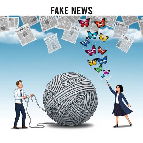 Illustrative Art on Misinformation: Untangling Truth from Fake News