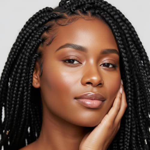 Glowing-Skinned Black Woman with Perfect Hair | Confidence & Beauty