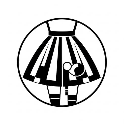 Russian Constructivist Girl's Skirt Letter Logo Design