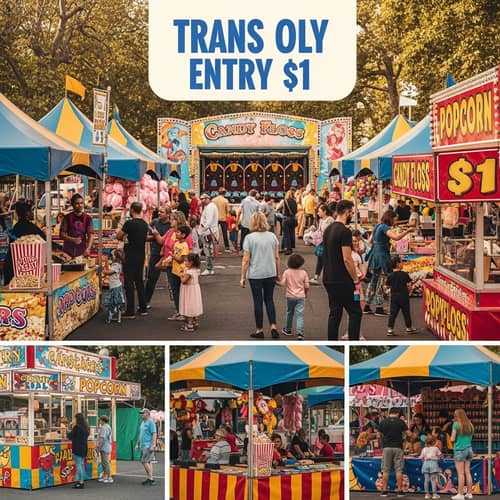 Fun $1 Outdoor Carnival with Games and Food Stalls