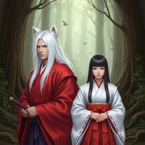 Inuyasha and Kikyo: Japanese Fantasy Characters