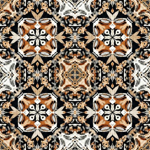 Balinese Batik Print Seamless Pattern | Earth Colors