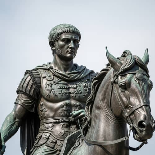 Courageous Bronze Statue of Ancient Roman Emperor