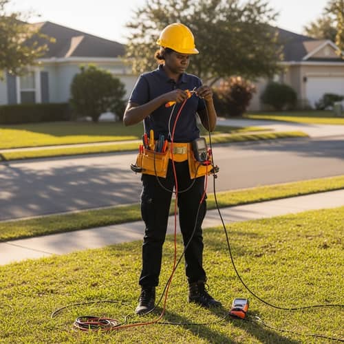 Female Electrician Working in Sunny Florida | Electrical Repairs
