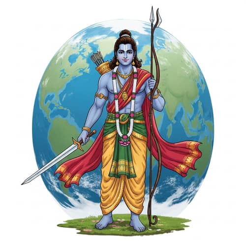 Lord Rama Saving the World - Divine Image
