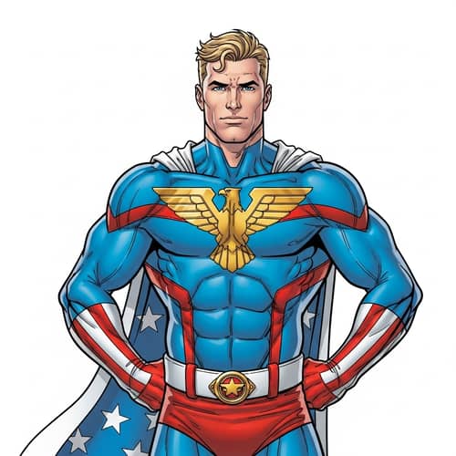 Homelander Superhero - American-Themed Costume | Red, Blue & Gold