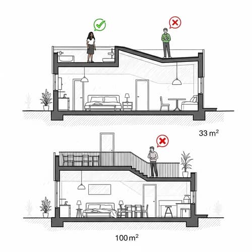 House Cross Section with Mezzanine | Sketch Examples
