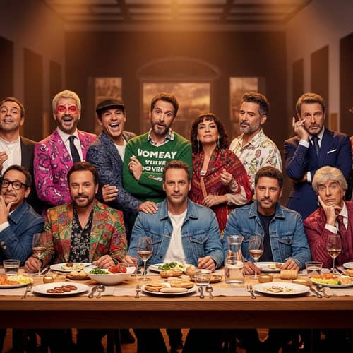 Spanish Talk Show Hosts in Diverse Outfits | Modern Last Supper