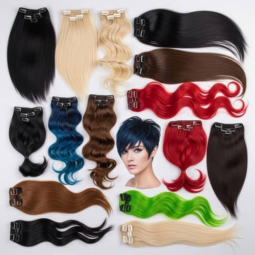 Clip-in Hair Extensions in Various Styles and Colors