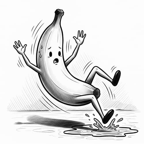Banana Walking and Slipping | Amusing Pencil Drawing