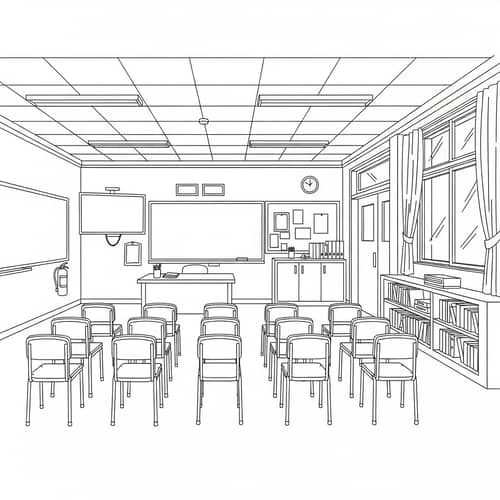 Modern Educational Setting with SMART TV | Neat & Erudite Design