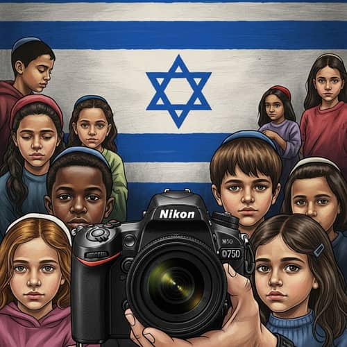 Powerful Imagery: Flag of Israel with Diverse Children