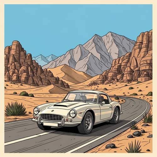 Vintage Porsche 911 Road Trip Poster