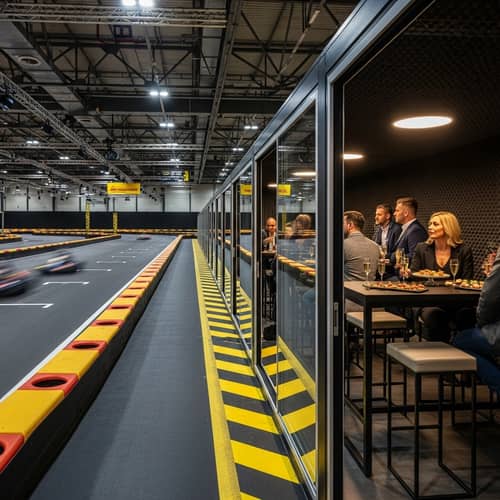 Indoor Karting Circuit with VIP Booths at Conference Center