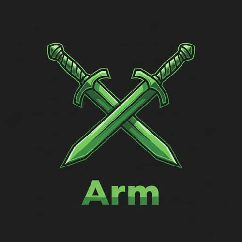 Vibrant Green Swords Logo for Supreme Arm Strength