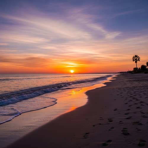 Serene Beach Sunset | Minimalist Aesthetic