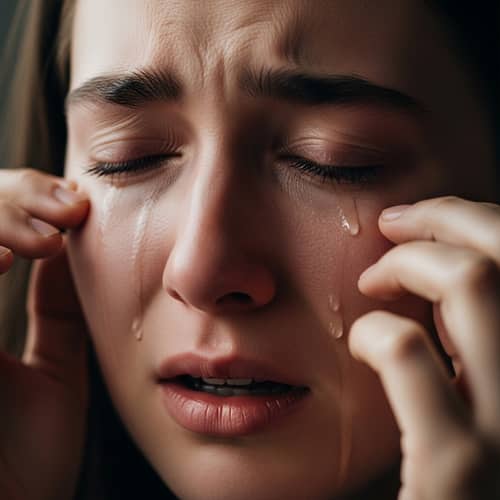 Person Crying - Expressing Sadness Emotion