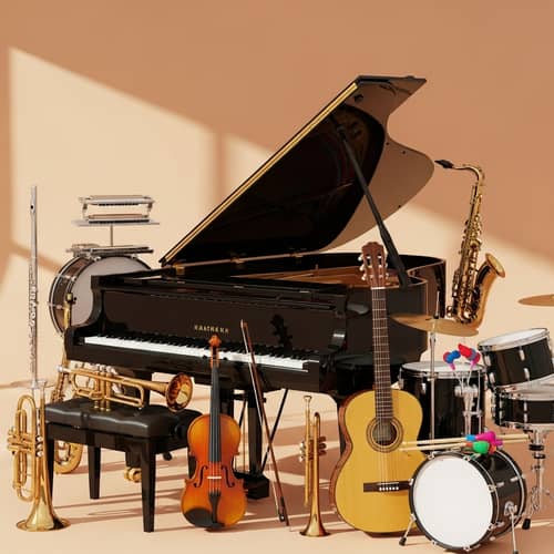 Musical Instruments: Piano, Trumpet, Violin, Guitar, Drums & More