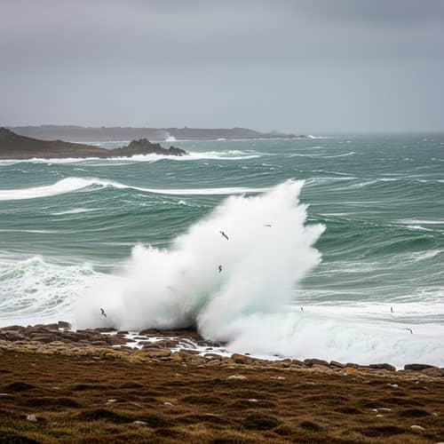 Turbulent Sea in Brittany, France