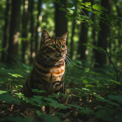 Enchanting Forest Cat: Untamed Beauty of Nature