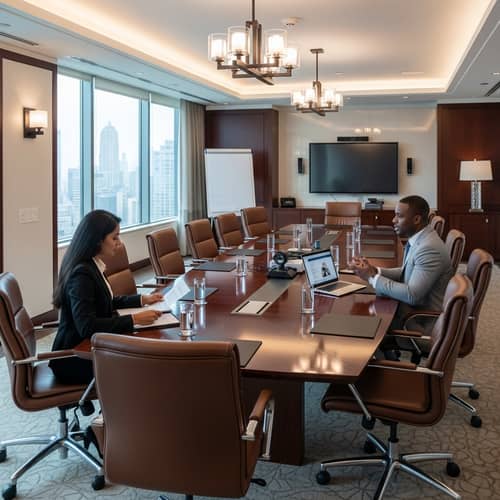 Professional Corporate Meeting Room with City View