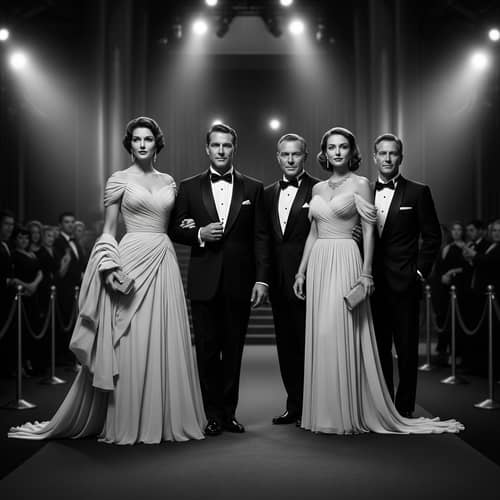 Vintage Red Carpet Event with Charismatic Attendees | Glamorous Setting