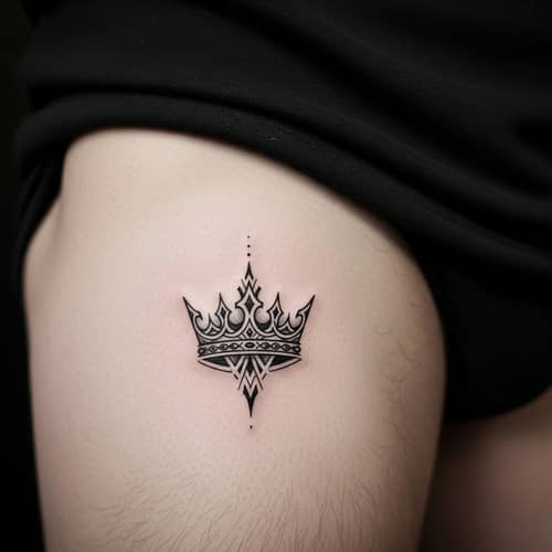 Minimalist Tribal King's Crown Tattoo Design for Men