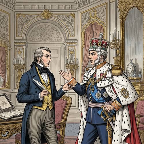 19th-Century Writer Engaging in Dialogue with Historical Monarch