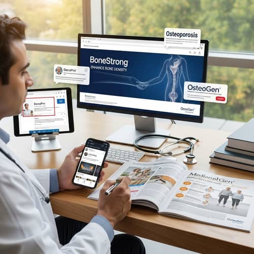 Middle-Eastern Endocrinologist Treating Osteoporosis in Well-Lit Environment