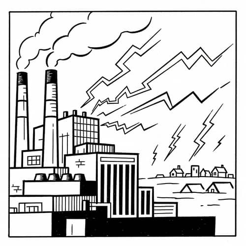 Power Plant in Operation: Energizing Homes and Buildings