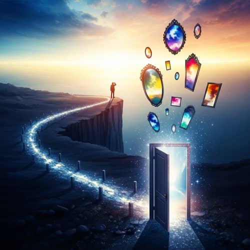 Journey of Self-Discovery: Abstract & Contemplative Scene