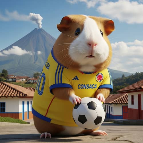 Guinea Pig in Colombian Football Team Uniform | CONSACA