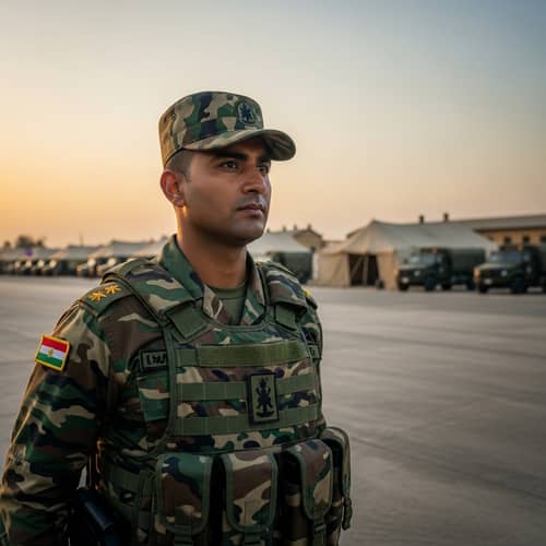 South Asian Male Soldier in Military Camouflage | Determination and Resilience