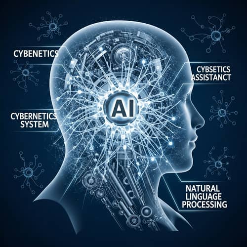 Futuristic AI System Blending Cybernetics and Language Processing