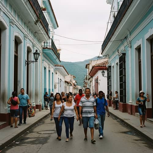 Vibrant Street Scene in Sierra Maestra, Cuba | Local Culture & Architecture