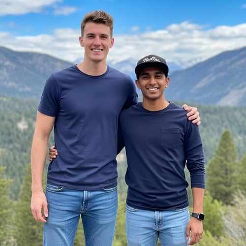 Brothers - Diverse Pair Smiling Outdoors